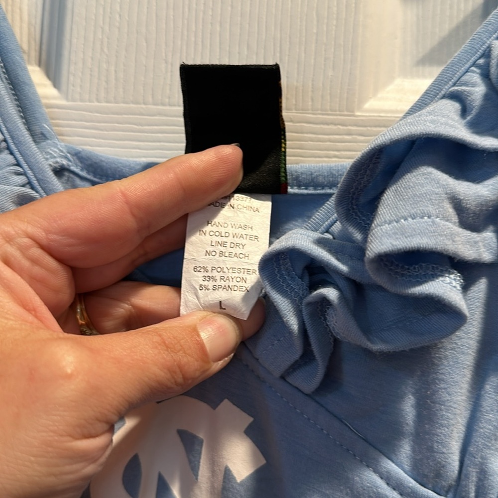 Blue Ruffled Mini Dress - Picture 7 of 7